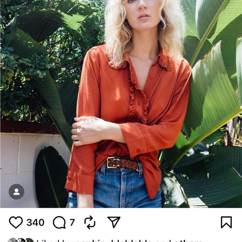 Novella Royale Terracotta Ruffle Top - Picture 5 of 6
